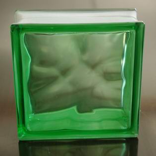 Green Cloudy Glass Block